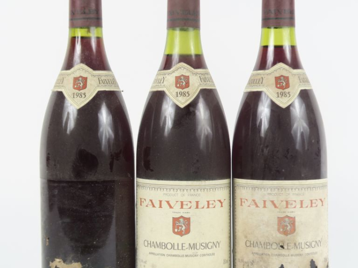 3 BOUTEILLES CHAMBOLLE MUSIGNY FAIVELEY - 1985 - 1 EA/1 PRÉSUMÉE