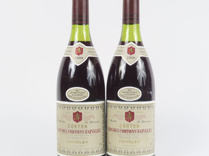 2 BOUTEILLES CORTON GC 'CLOS DES CORTONS' FAIVELEY - 1989 - 3 CM