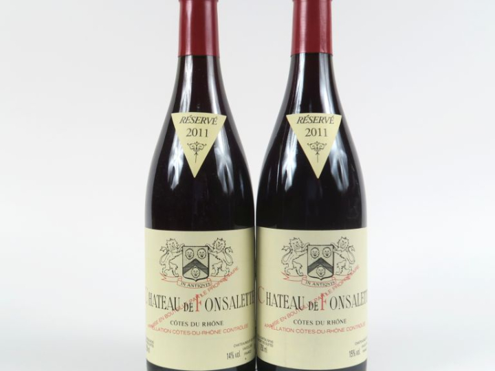 2 BOUTEILLES CHÂTEAU DE FONSALETTE CÔTES DU RHÔNE - 2011