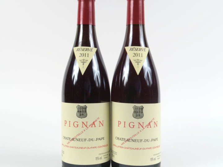 2 BOUTEILLES PIGNAN CHÂTEAUNEUF DU PAPE - 2011