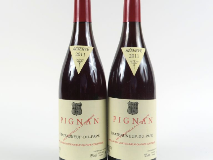 2 BOUTEILLES PIGNAN CHÂTEAUNEUF DU PAPE - 2011