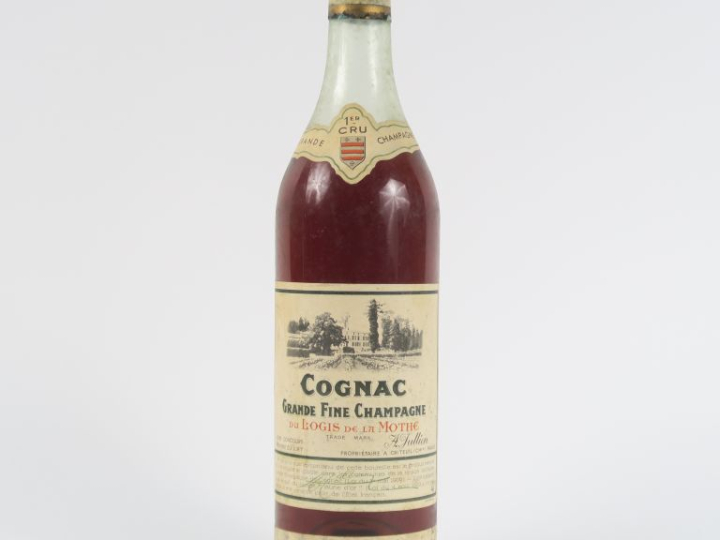 1 VIEILLE BOUTEILLE COGNAC GRANDE FINE CHAMPAGNE 1er CRU DU LOGIS DE L