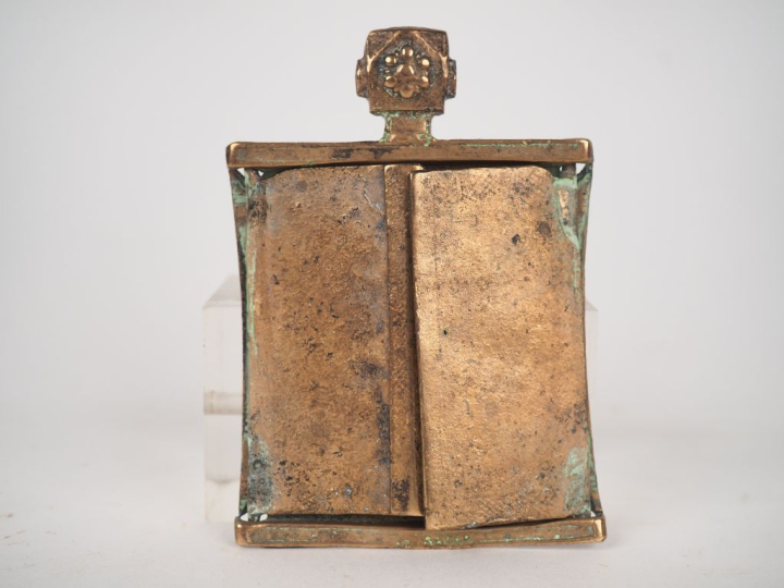 Triptyque en bronze de la Deisis et de saints choisis. Russie, XVIIIe 