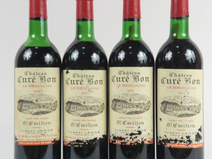 4 BOUTEILLES CHÂTEAU CURÉ BON 'LA MADELEINE' GCC ST EMILION - 1975 - 3