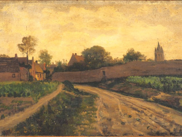Jules BRETON. "Entrée de Courrières » (rue des Fusillés, Pas-de-Calais
