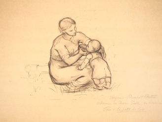 Vente aux enchères Virginie DEMONT-BRETON.  "Adrienne et Marie Telle, sa nourrice".  Cray