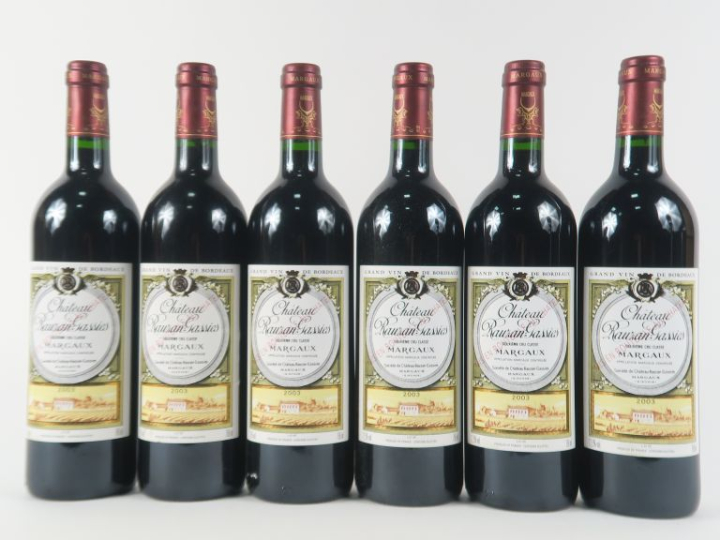 6 BOUTEILLES CHÂTEAU RAUZAN GASSIES GCC MARGAUX - 2003 - CBO