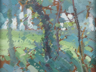 Vente aux enchères Rafael DURANCAMPS "Paysage" Huile sur panneau, signée en bas à gauche.