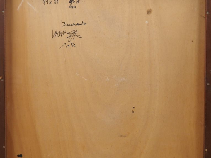 LAMY.  "bacchantes"  Huile sur panneau, signée en bas à gauche. Dim. 8
