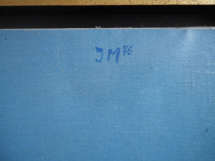 Jorg MADLENER.  "Plongeur IV" Huile sur toile, monogrammée en haut à d