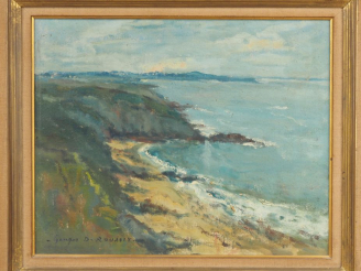 Vente aux enchères Georges ROUAULT.  "Bord de mer" Huile sur toile, signée en bas à gauch