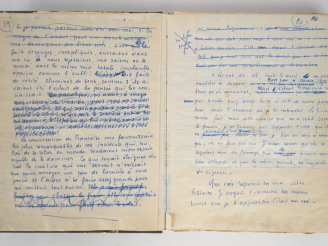 Vente aux enchères BOUSQUET (Joë). LE PASSEUR S’EST ENDORMI. Cahier in-4 ½ toile vert lie