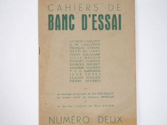 Vente aux enchères CAHIERS DE BANC D’ESSAI. Numéro deux. Carcassonne, Cahiers de Banc d’e