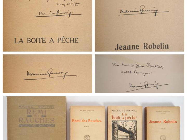 GENEVOIX (Maurice). 4 OUVRAGES (3 avec E.A.S., 1 signé). -	JEANNE ROBE