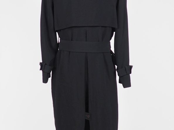 YVES SAINT LAURENT, Rive gauche Trench noir en laine (90%), polyamide 