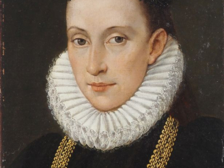 Vente aux enchères Ecole Allemande 1590. "Portrait de dame âgée de 30 ans" Toile Hauteur 