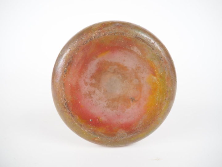 DAUM Nancy.  Grand vase balustre en verre à décor polychrome et émaill
