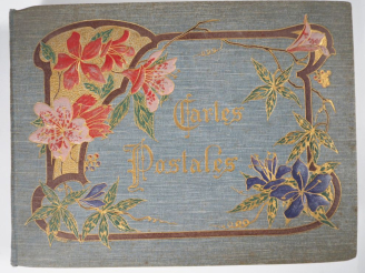 Vente aux enchères Album 1900 de cartes postales, belle reliure Art Nouveau : types de Pa