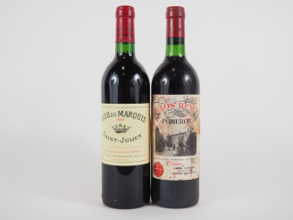 Vente aux enchères 2 BOUTEILLES de 1983 : 1 CLOS DU MARQUIS ST JULIEN - 1 CLOS RENÉ POMER