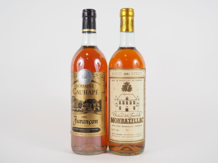 2 BOUTEILLES : 1 CHÂTEAU DE LA FONVIEILLE MONBAZILLAC 1983 - 1 DOMAINE