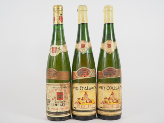 Vente aux enchères 3 BOUTEILLES : 1 TOKAY BERNARD HUMBRECHT 1983 - 2 RIESLING LOUIS GISSE