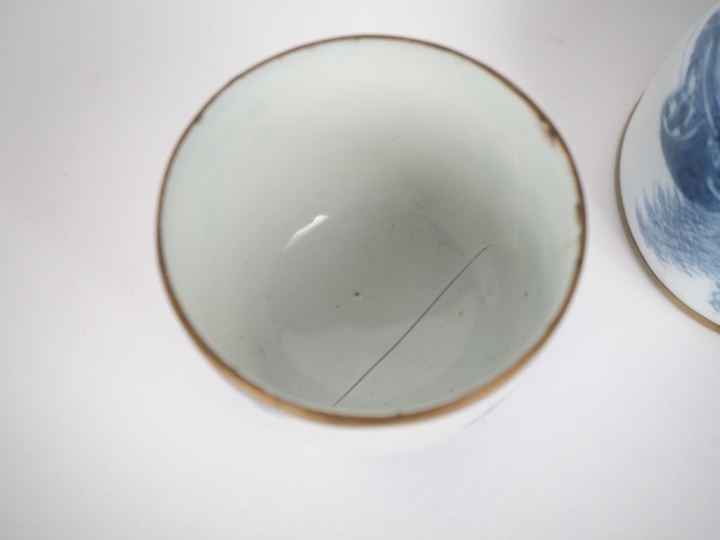 Vietnam, fin XIXe siècle,  Deux sorbets en porcelaine bleu blanc à déc