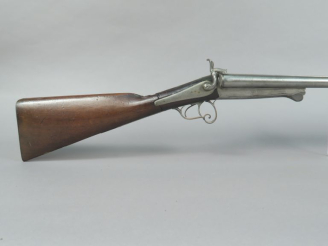 Vente aux enchères Fusil de chasse à broche, deux coups, calibre 16.  Canons en table. Pl