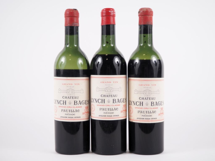 3 BOUTEILLES CHÂTEAU LYNCH BAGES GCC PAUILLAC - 1961 - 1 MEP-BEP/1 BEP