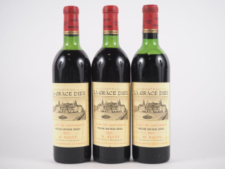 Vente aux enchères 3 BOUTEILLES CHÂTEAU LA GRACE DIEU GCC ST ÉMILION - 1971 - 1 LB/1 HEP/