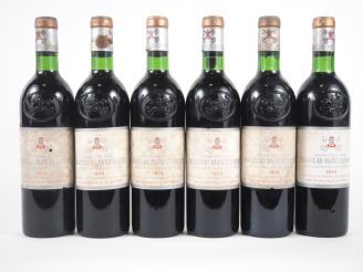 Vente aux enchères 6 BOUTEILLES CHÂTEAU PAPE CLÉMENT GCC GRAVES - 1974 - BG/ELS