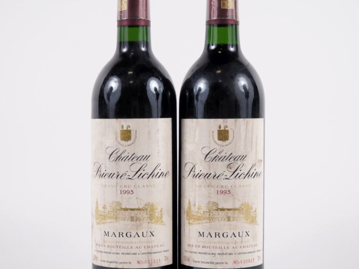 2 BOUTEILLES CHÂTEAU PRIEURÉ LICHINE GCC MARGAUX - 1993 - ELS