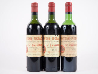 Vente aux enchères 3 BOUTEILLES CHÂTEAU FIGEAC 1er GCC ST ÉMILION : 1 de 1971 BEP/ELA/CAP