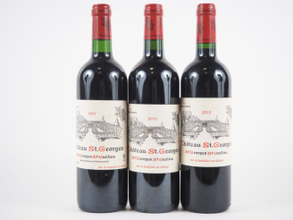 Vente aux enchères 3 BOUTEILLES CHÂTEAU ST GEORGES : 2007/2010/2012