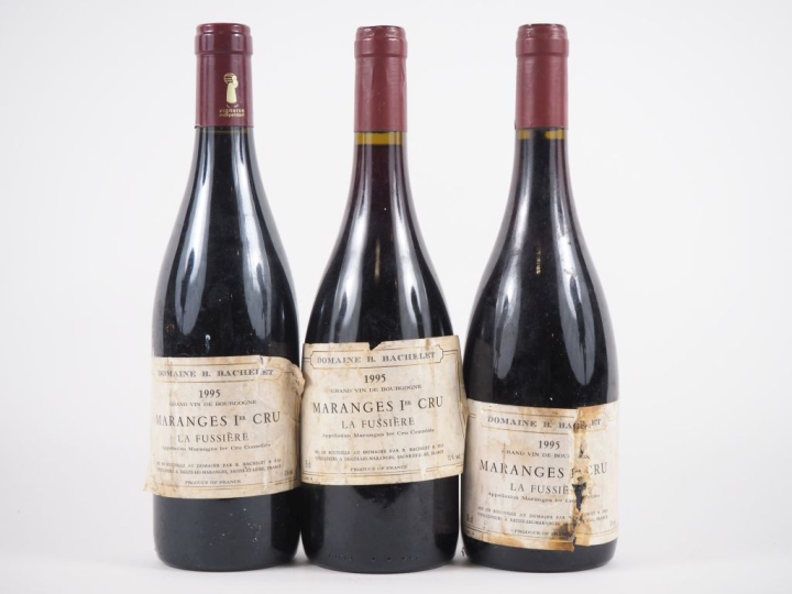 3 BOUTEILLES MARANGES 1er CRU 'LA FUSSIÈRE' B. BACHELET   FILS - 1995 