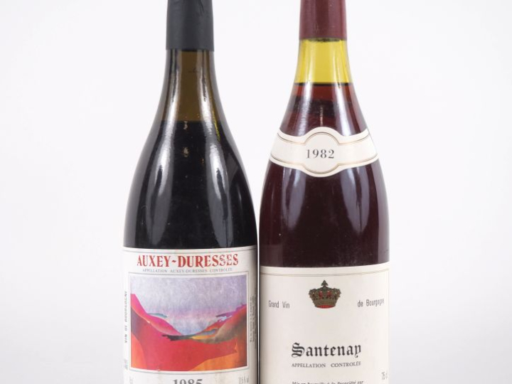 2 BOUTEILLES : 1 AUXEY DURESSES ANDRÉ   BERNARD LABRY 1985 - 1 SANTENA