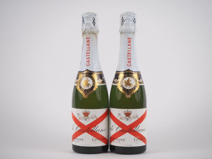 2 DEMIES BOUTEILLES CHAMPAGNE de CASTELLANE
