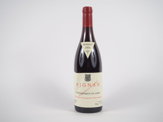 Vente aux enchères 1 BOUTEILLE PIGNAN CHÂTEAUNEUF DU PAPE - 2006 - ETIQUETTE PLISSÉE