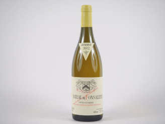 Vente aux enchères 1 BOUTEILLE CHÂTEAU DE FONSALETTE BLANC CÔTES DU RHÔNE - 2012 - ETIQUE