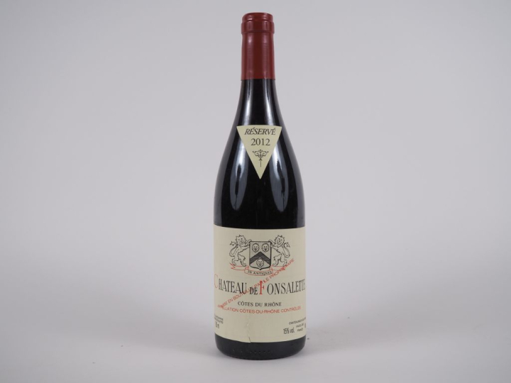 1 BOUTEILLE CHÂTEAU DE FONSALETTE CÔTES DU RHÔNE - 2012 - EA