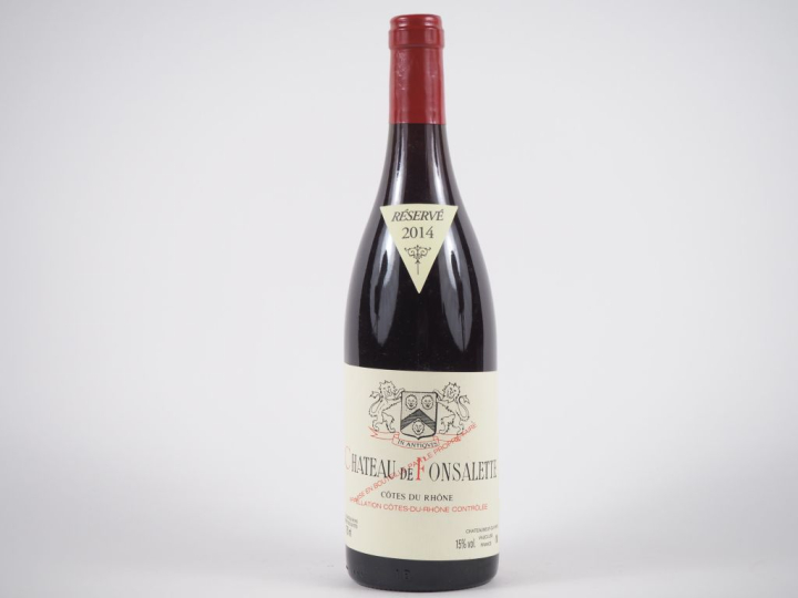 1 BOUTEILLE CHÂTEAU DE FONSALETTE CÔTES DU RHÔNE - 2014 - ETIQUETTE TR
