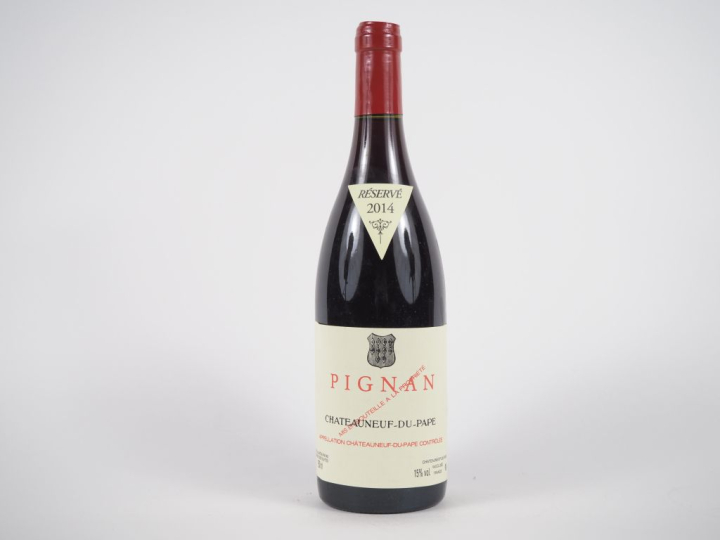 1 BOUTEILLE PIGNAN CHÂTEAUNEUF DU PAPE - 2014 - ETIQUETTE LÉGER PLISSÉ