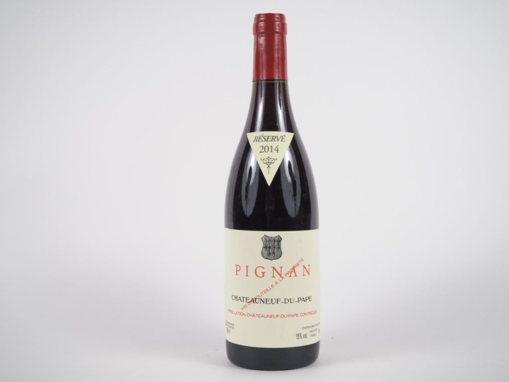 1 BOUTEILLE PIGNAN CHÂTEAUNEUF DU PAPE - 2014 - ETIQUETTE LÉGER PLISSÉ