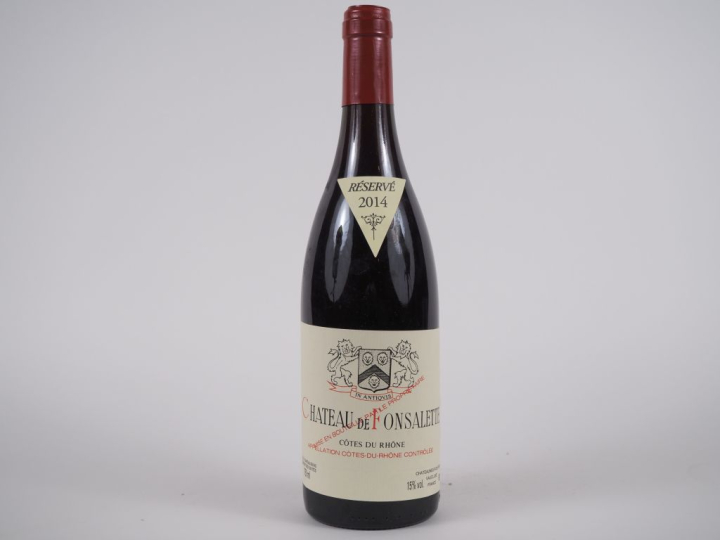 1 BOUTEILLE CHÂTEAU DE FONSALETTE CÔTES DU RHÔNE - 2014 - ETIQUETTE TR
