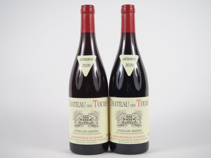 2 BOUTEILLES CHÂTEAU DES TOURS CÔTES DU RHÔNE EMMANUEL REYNAUD - 2020