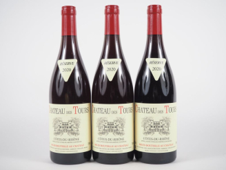 Vente aux enchères 3 BOUTEILLES CHÂTEAU DES TOURS CÔTES DU RHÔNE EMMANUEL REYNAUD - 2020