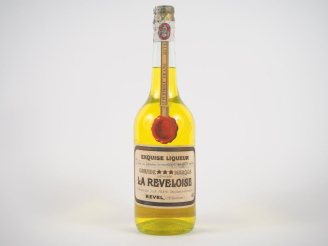 Vente aux enchères 1 VIEILLE BOUTEILLE LA REVELOISE 'EXQUISE LIQUEUR' J.  R. FRANC 40° - 