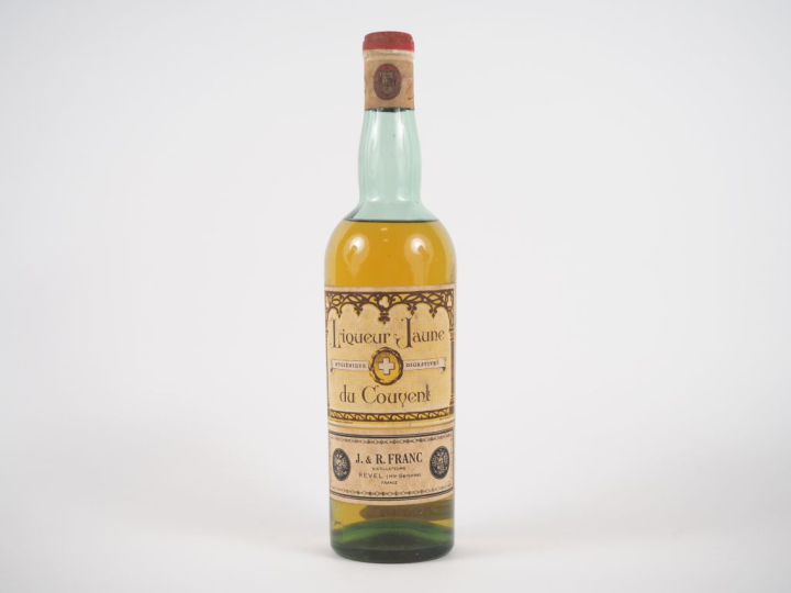 1 VIEILLE BOUTEILLE LIQUEUR JAUNE DU COUVENT J.   R. FRANC