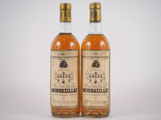 Vente aux enchères 2 BOUTEILLES MONBAZILLAC CHÂTEAU DE LA FONVIEILLE - 1982 - BG