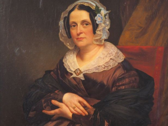 Vente aux enchères Luigi RUBIO. "Portrait de dame à la robe de soie parme". Grande huile 
