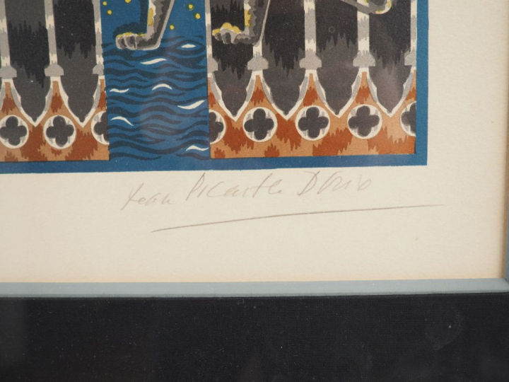Jean PICART LEDOUX. "Venezia". Lithographie en couleur signée en bas à
